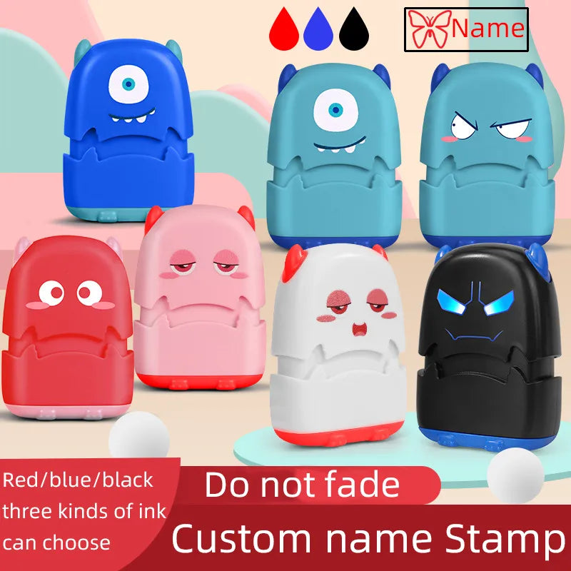 Red/Blue/Black  Ink Baby Name Stamp Custom-made DIY Gift for Children Seal Student Clothes Chapter Not Easy to Fade Toy